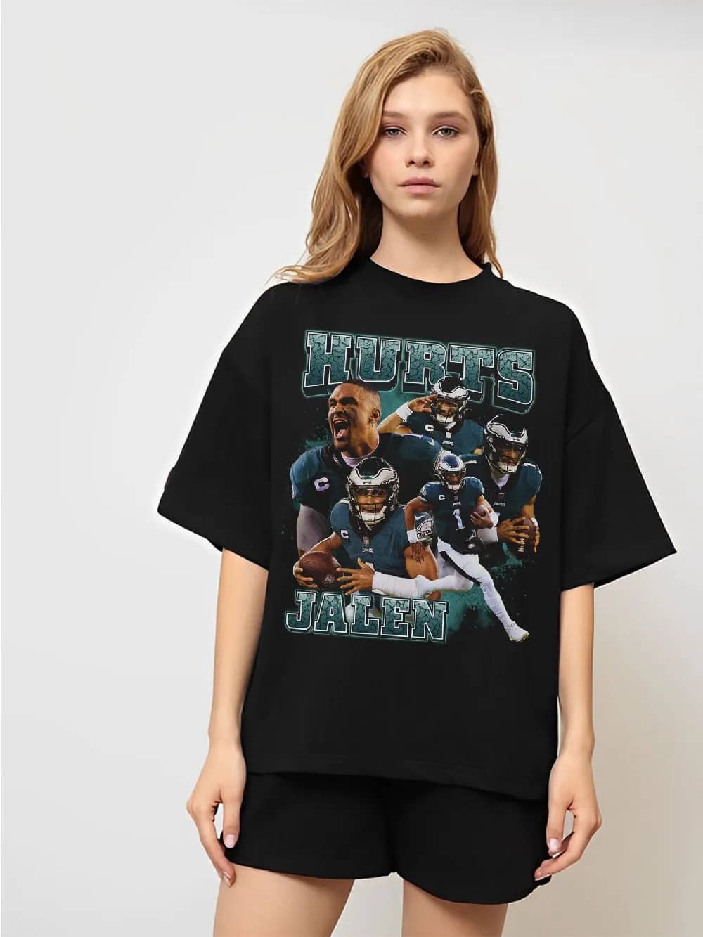 Inktee Store - Jalen Hurts Vintage 90S Shirt - Jalen Hurts Shirt - Quarterback Homage Retro Classic Graphic Tee Bootleg Best Seller Unisex Sport Sweatshirt Image