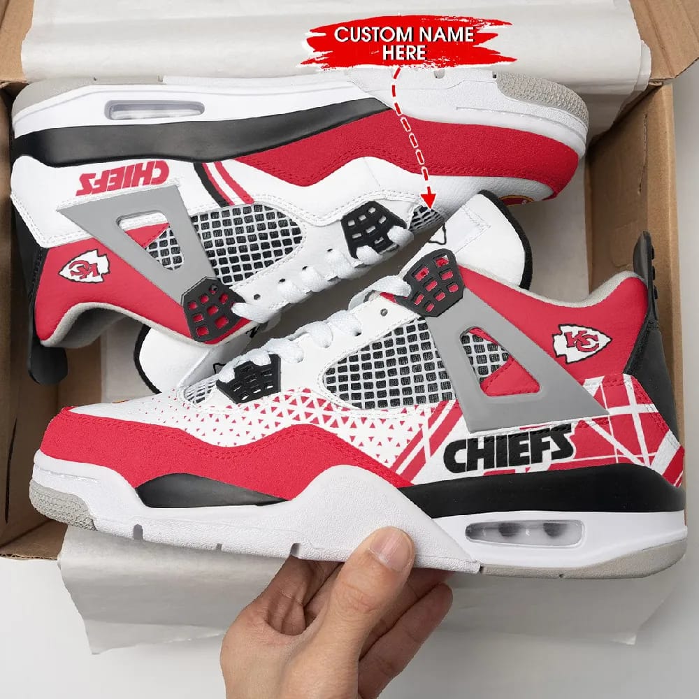 Inktee Store - Kansas City Chiefs Personalized Air Jordan 4 Sneaker Image