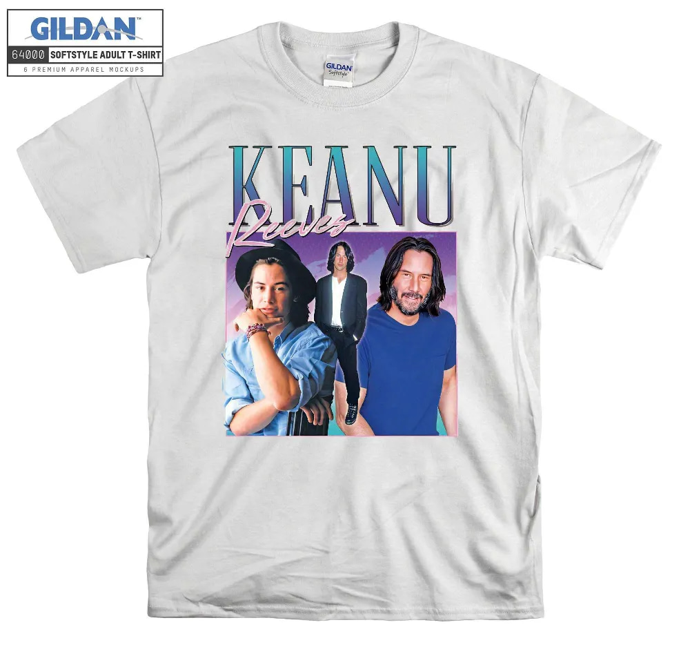 Inktee Store - Kenau Reeves Homage Film Star Movie Icon T-Shirt Image
