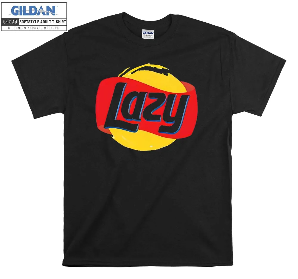 Inktee Store - Lazy Logo Parody Funny Cartoon T-Shirt Image