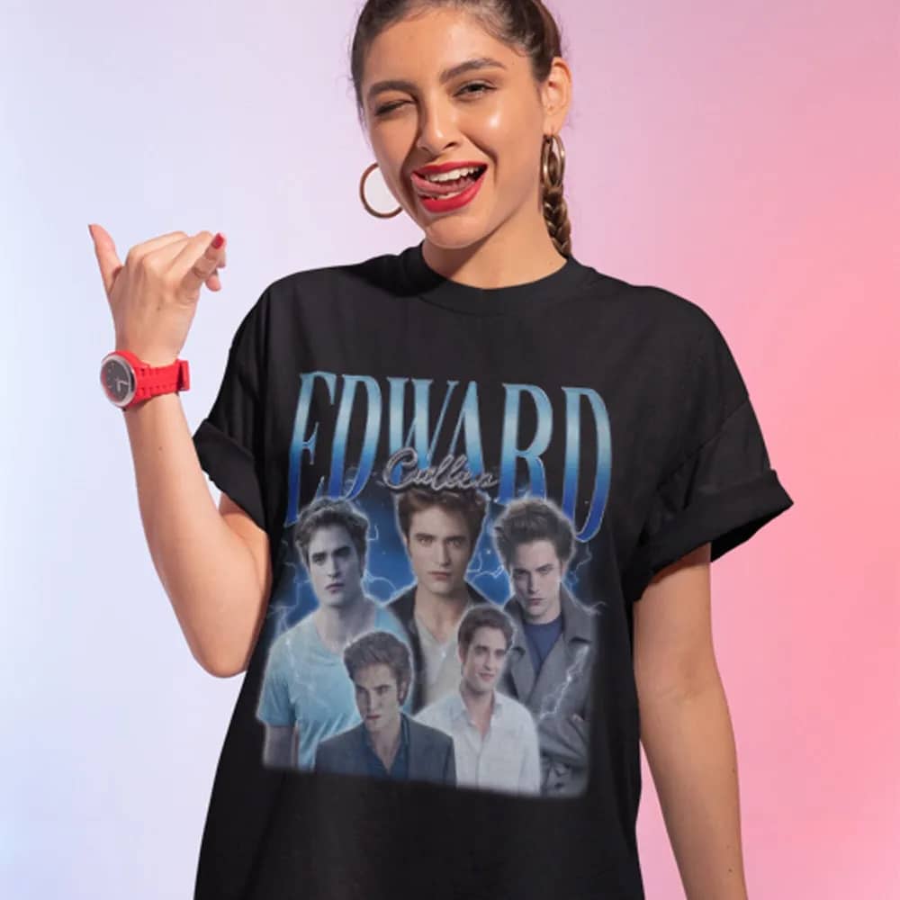 Inktee Store - Limited Edward Cullen Vintage T-Shirt - Edward Vintage Shirt - Trending Shirt - Gift For Women And Man - Robert Pattinson Retro Bootleg Rap Shirt Image