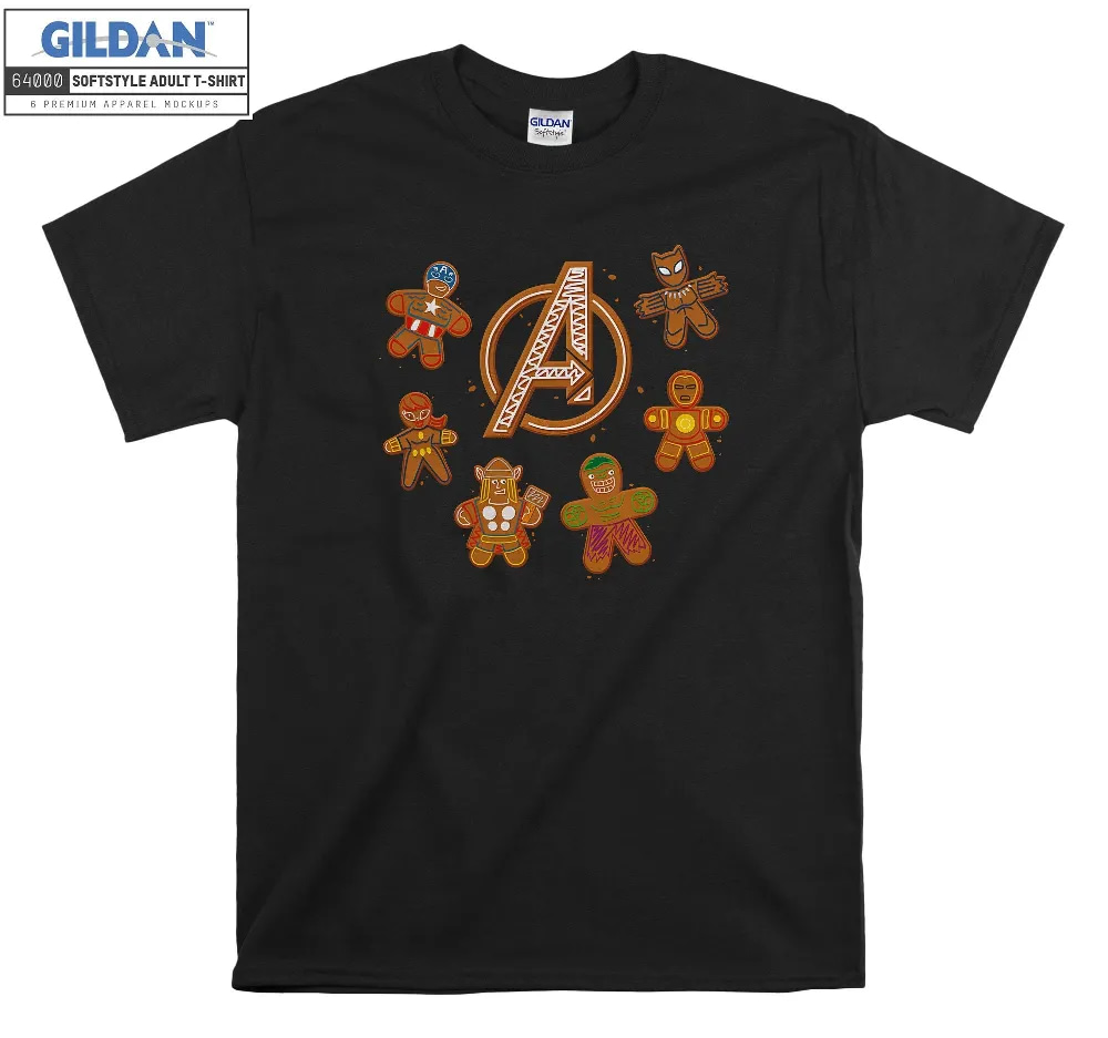 Inktee Store - Marvel Avengers Gingerbread Cookies Christmas T-Shirt Image