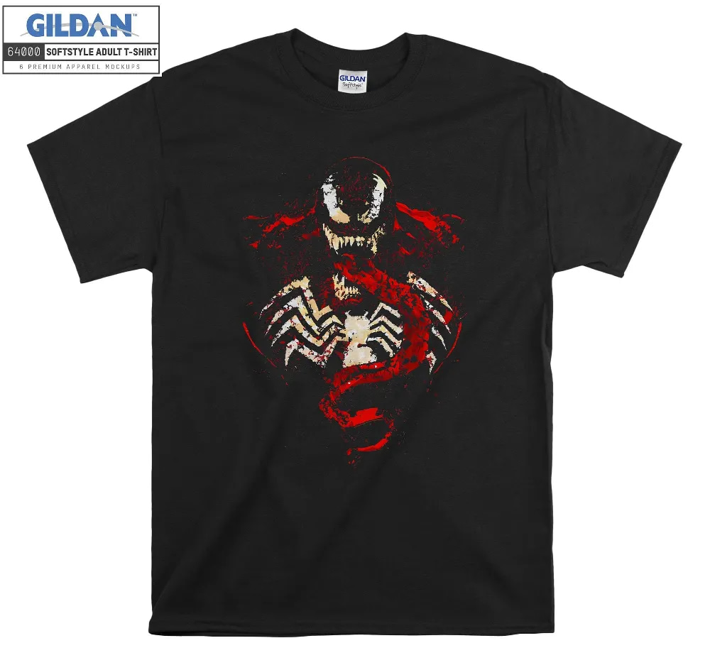 Inktee Store - Marvel Venom Splatter Tongue Cut-Out Graphic T-Shirt Image