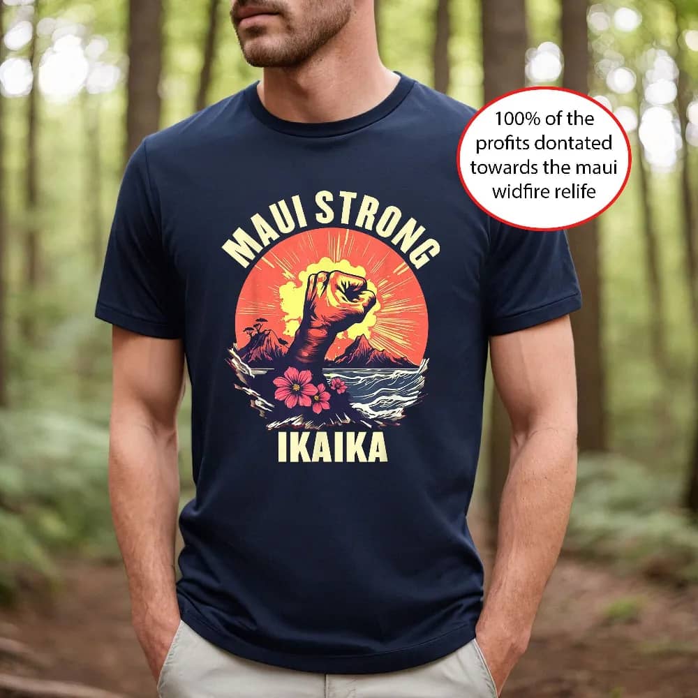Inktee Store - Maui Strong Shirt - Pray For Maui T-Shirt - Maui Wildfire Relief Tee - Lahaina Support Maui Sweater - Maui Love&Amp;Peace Awareness Hoodie - Donation Image