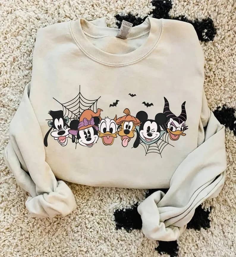 Inktee Store - Mickey Boo Halloween Sweatshirt - Spooky Mouse And Friends Sweatshirt - Mickey Pumpkin Shirt - Disney Halloween Sweater - Disney Spooky Shirt Image
