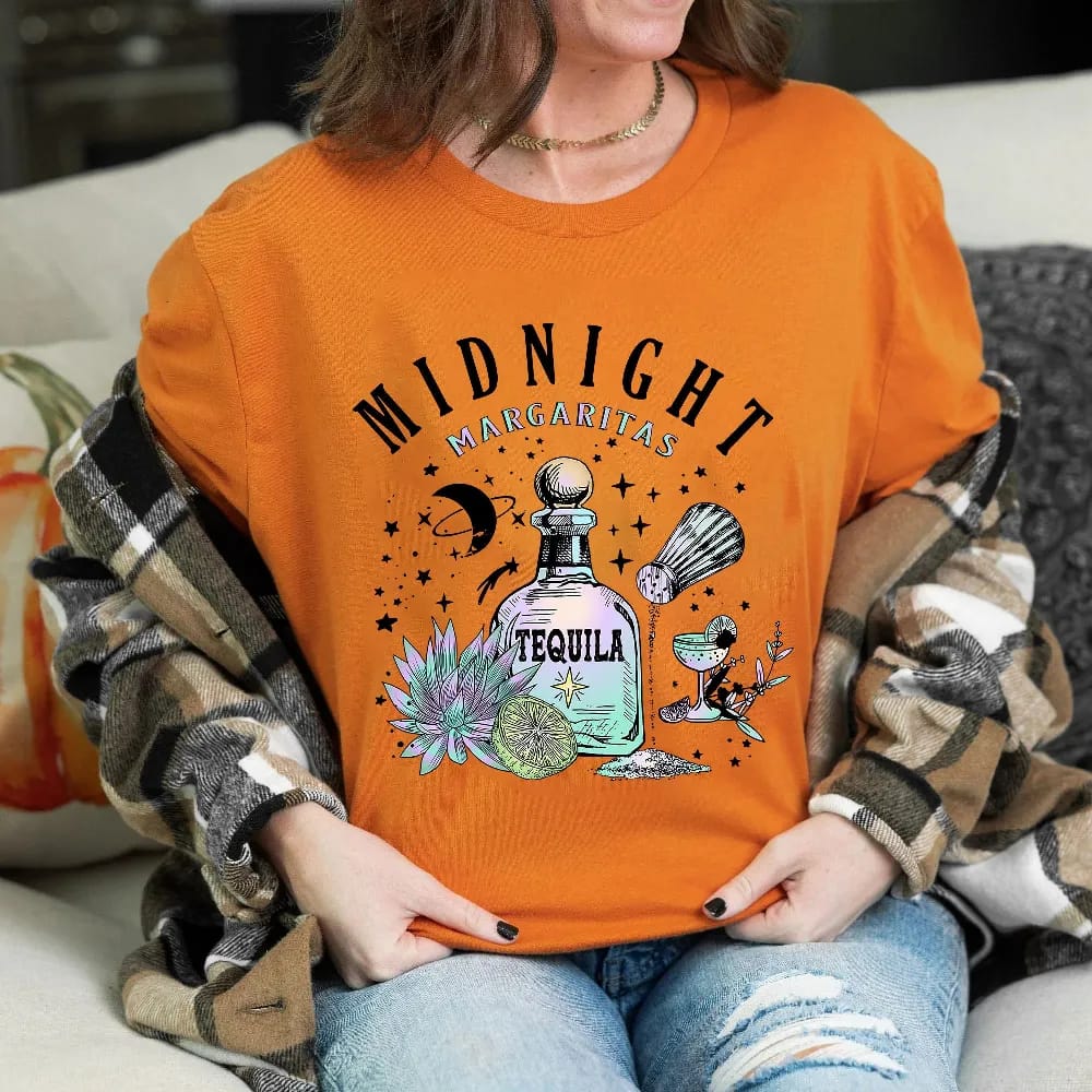 Inktee Store - Midnight Margaritas Shirt - Tequila Shirt - Witchy Shirt - Witch Shirt - Midnight Margarita - Spooky Shirt - Halloween Shirt - Gift For Witchy Women Image