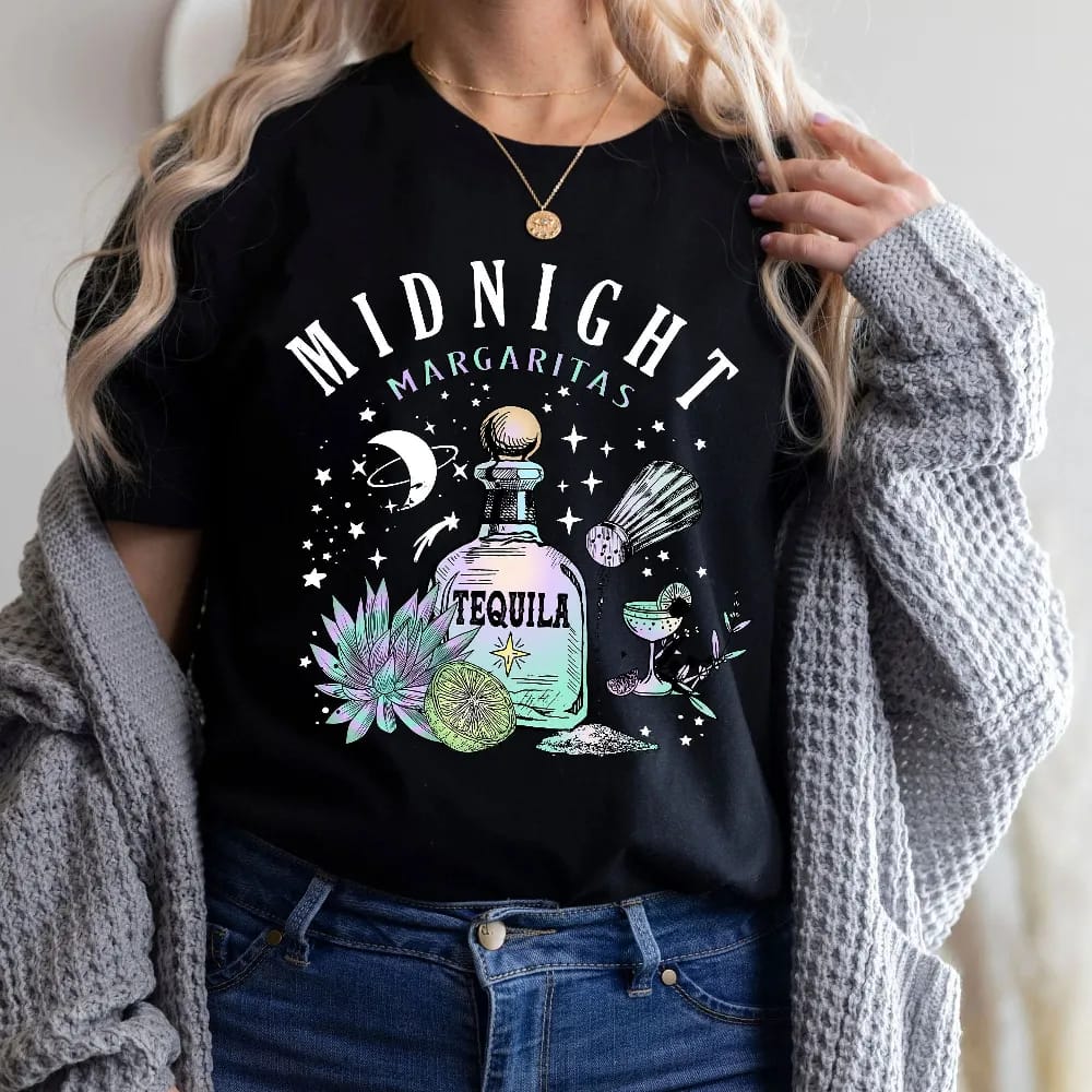 Inktee Store - Midnight Margaritas Shirt - Tequila Shirt - Witchy Shirt - Witch Shirt - Midnight Margarita - Spooky Shirt - Halloween Shirt - Gift For Witchy Women Image