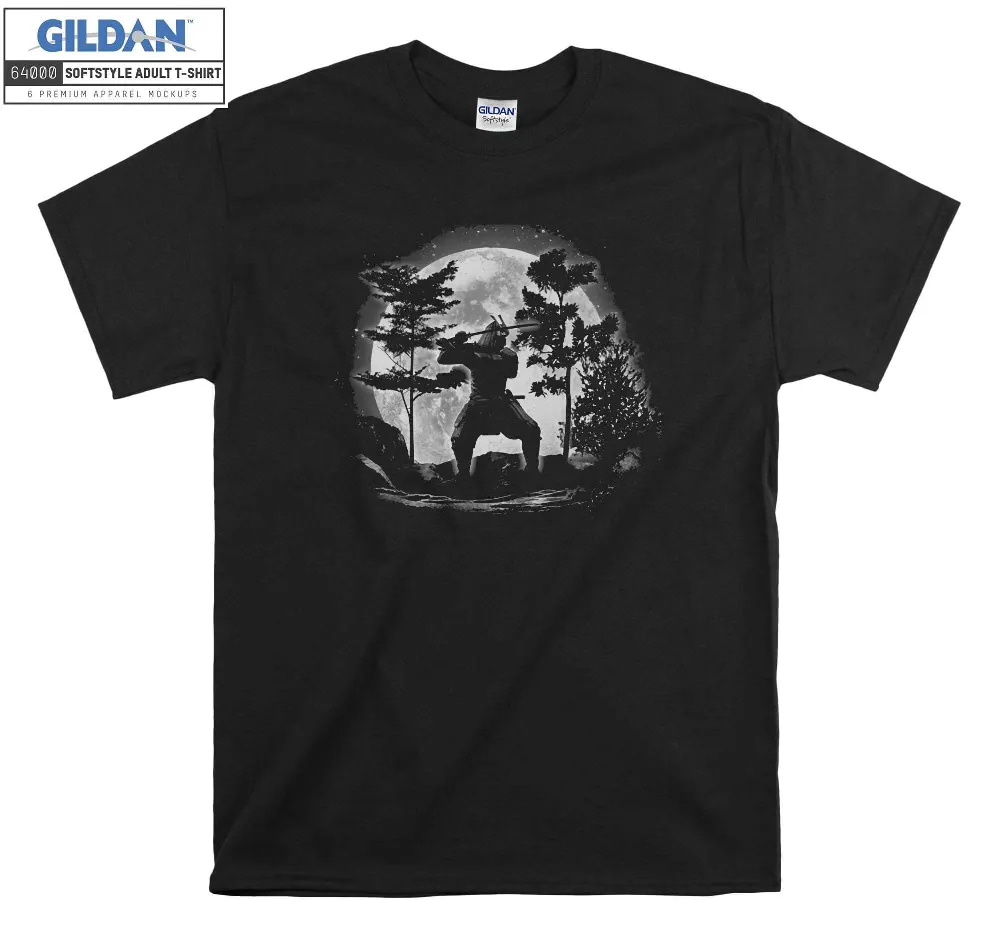 Inktee Store - Moonlight Samurai Warrior T-Shirt Image