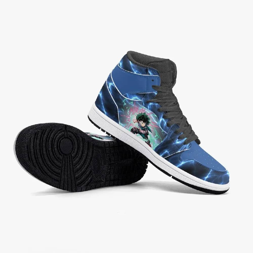 Inktee Store - My Hero Academia Deku Deep Blue Air Custom Air Jordans Shoes Image
