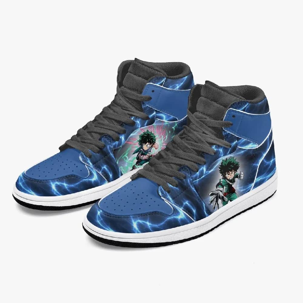 Inktee Store - My Hero Academia Deku Deep Blue Air Custom Air Jordans Shoes Image