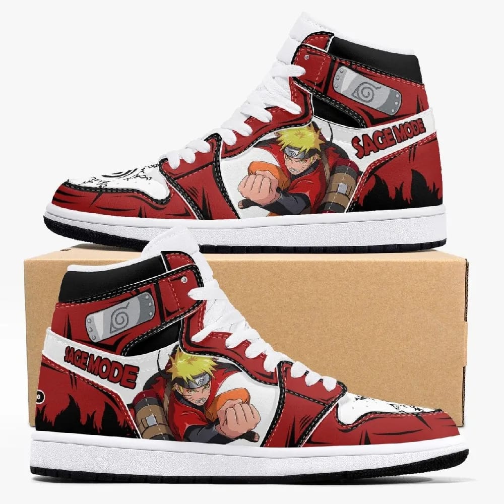 Inktee Store - Naruto Shippuden Sage Mode Custom Air Jordans Shoes Image