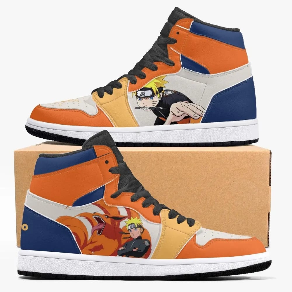 Inktee Store - Naruto Shippuden Uzumaki Custom Air Jordans Shoes Image
