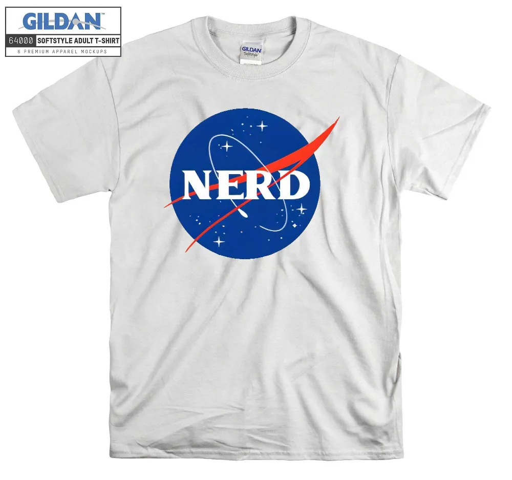 Inktee Store - Nerd Logo Parody Funny Cartoon T-Shirt Image