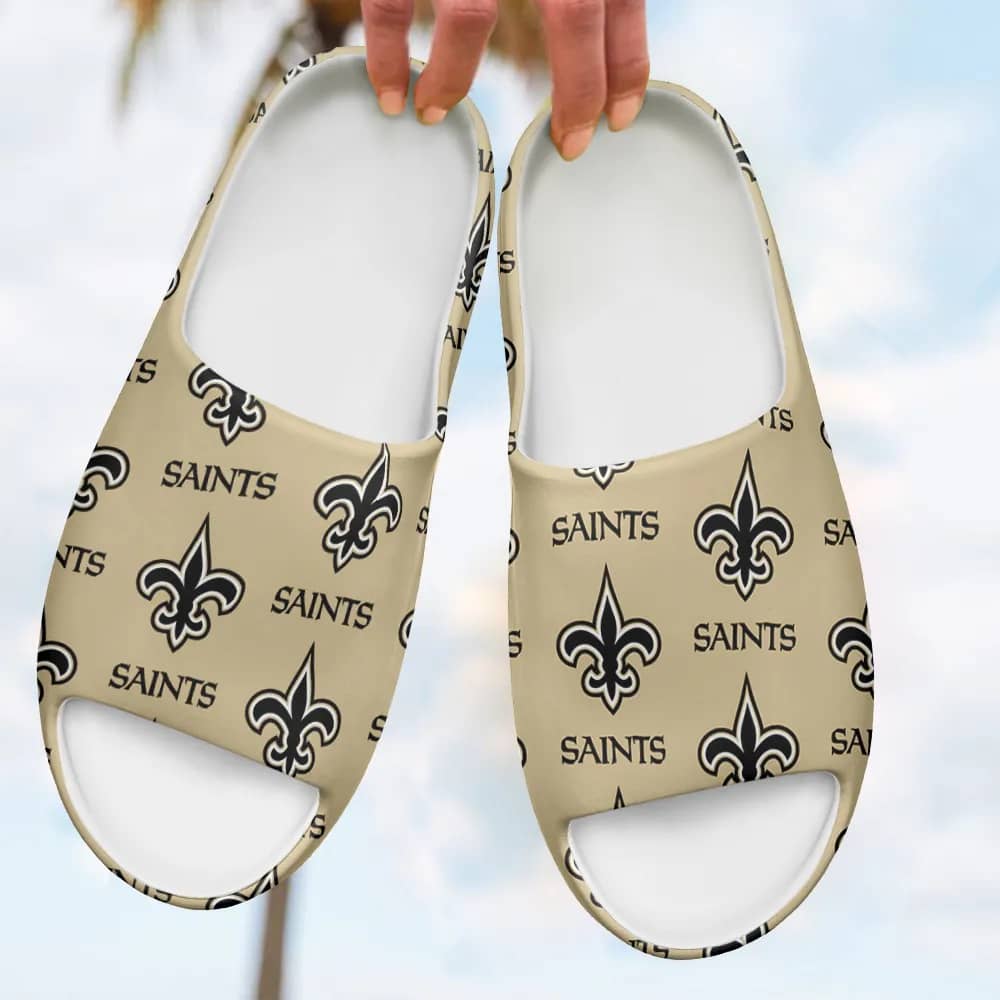 Inktee Store - New Orleans Saints Yeezy Slippers Shoes Image