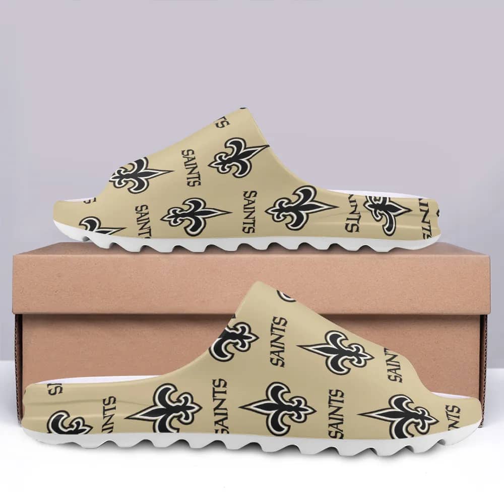 Inktee Store - New Orleans Saints Yeezy Slippers Shoes Image