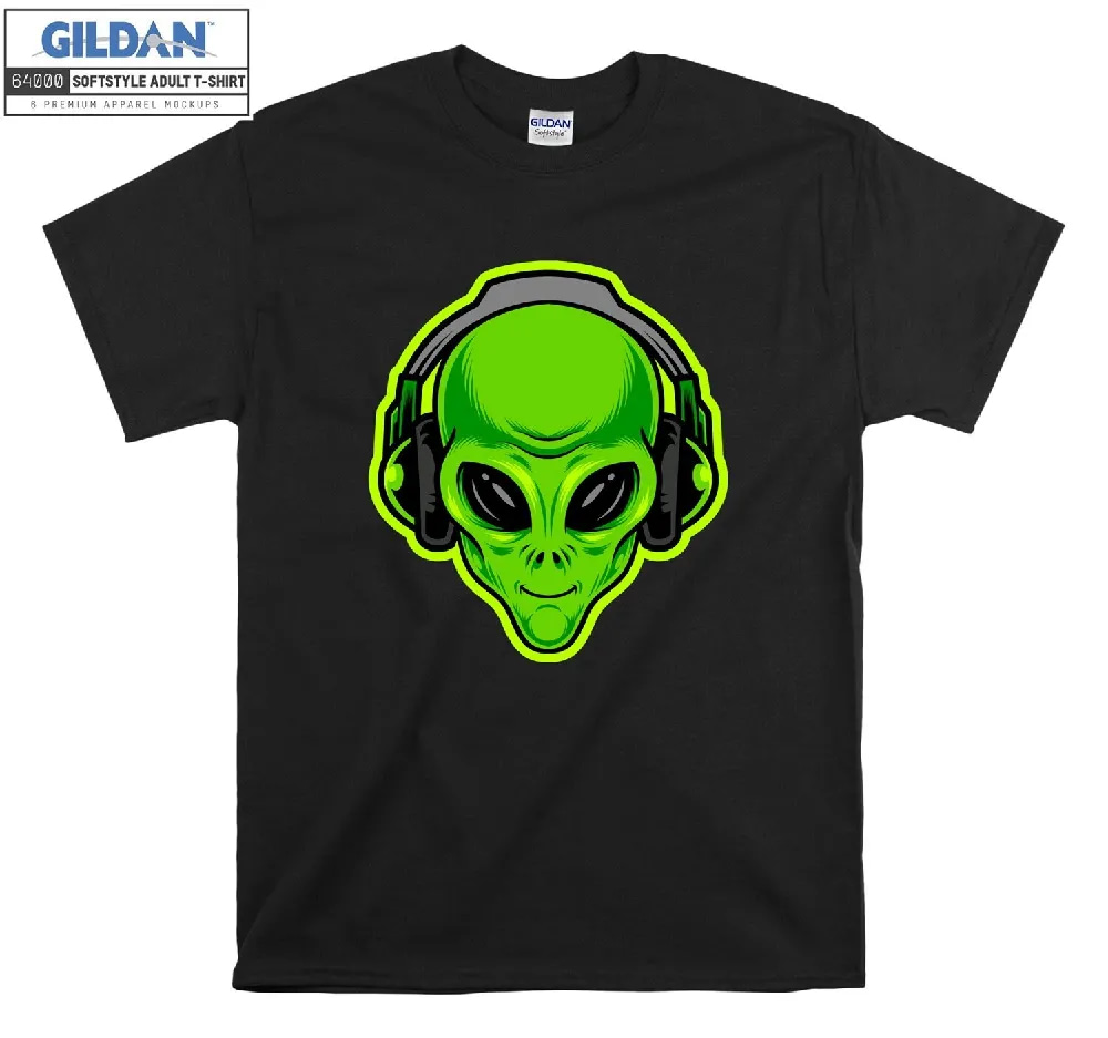 Inktee Store - Official Alien Head Phone T-Shirt Image