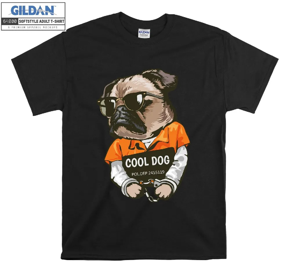 Inktee Store - Official Cool Pug Prisoner T-Shirt Image