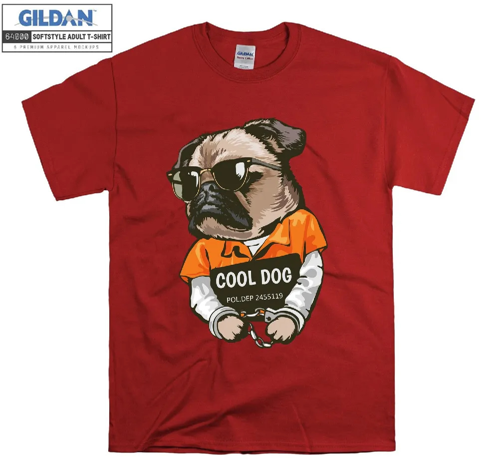Inktee Store - Official Cool Pug Prisoner T-Shirt Image