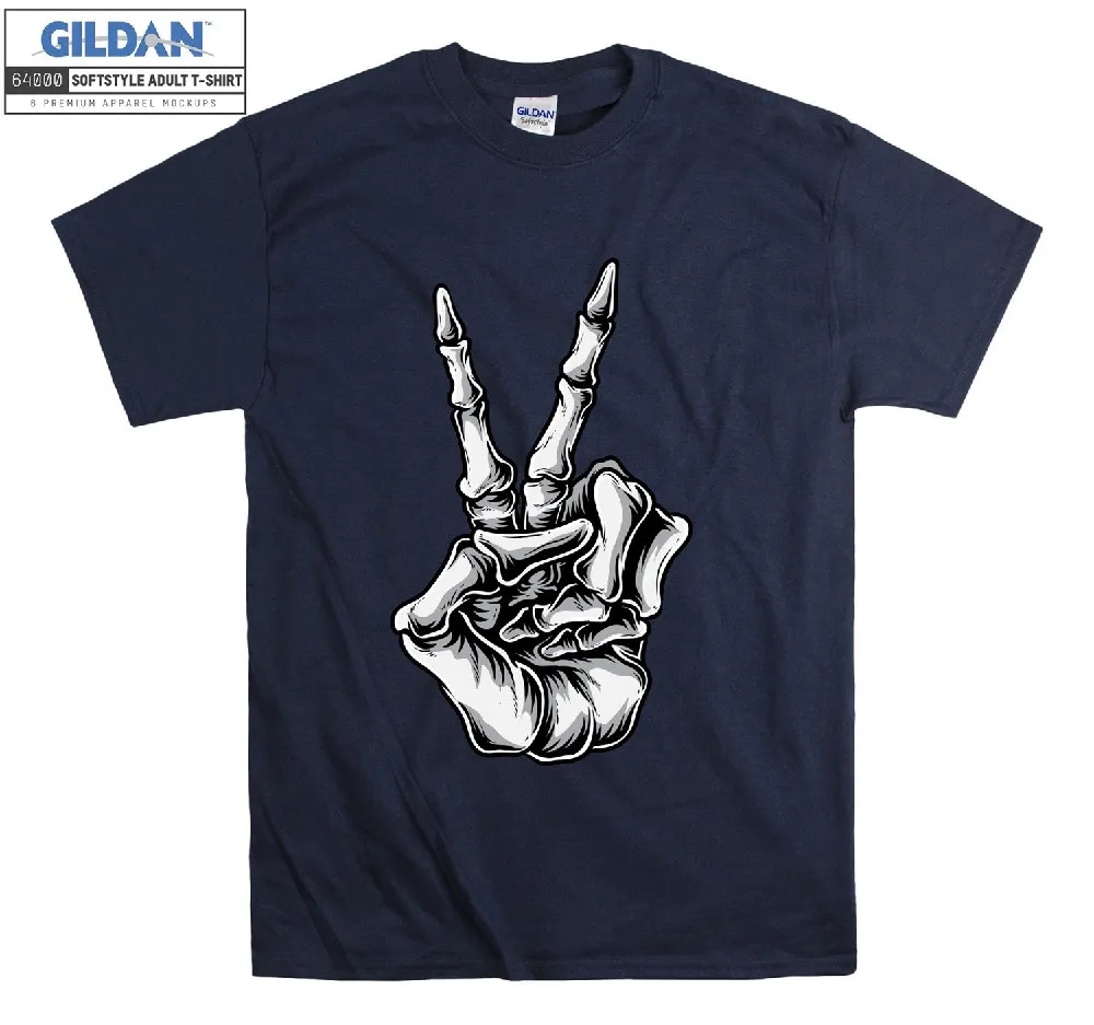 Inktee Store - Official Skull Hand Peace T-Shirt Image
