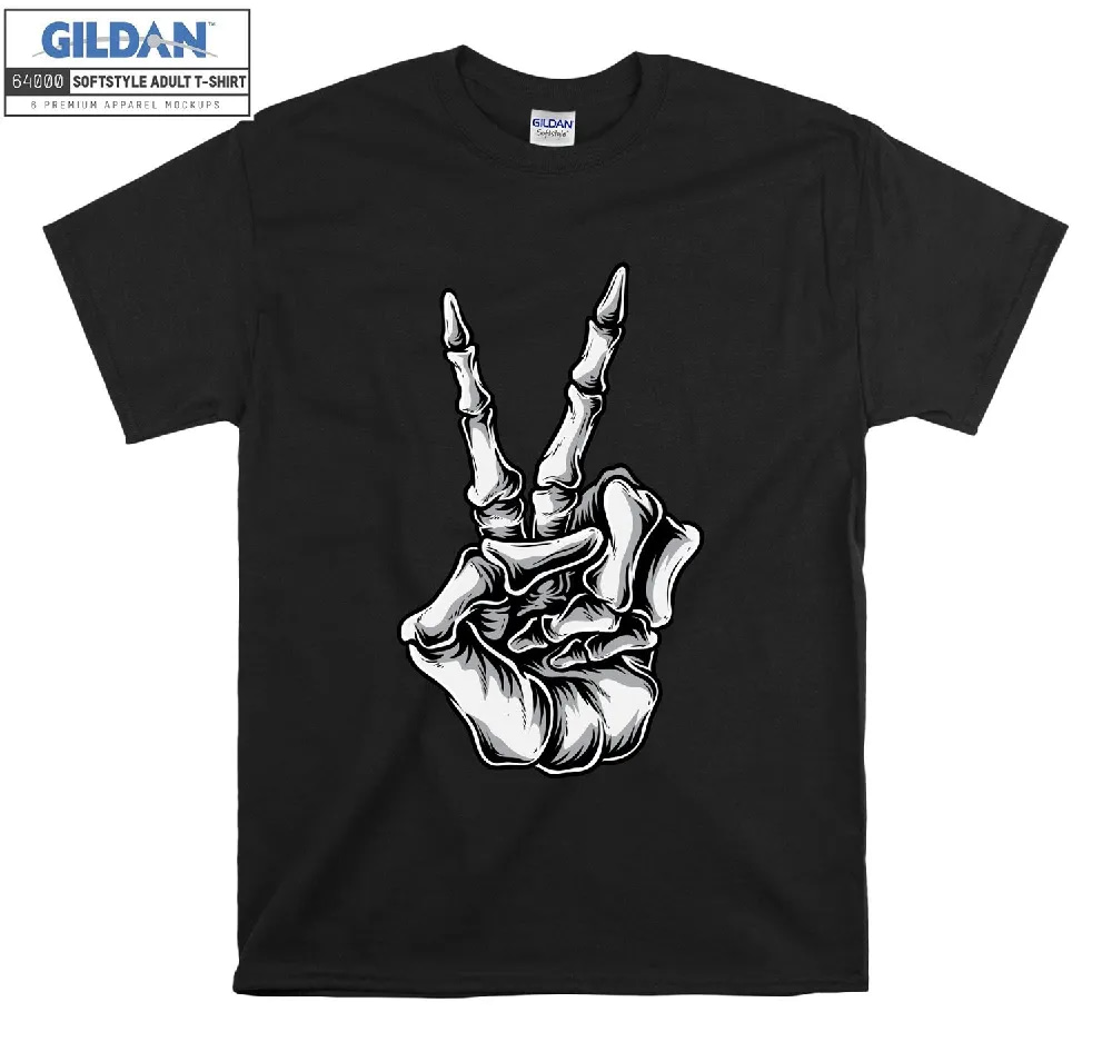 Inktee Store - Official Skull Hand Peace T-Shirt Image