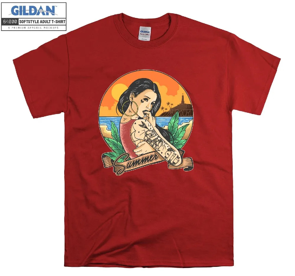 Inktee Store - Official Summer Tattoo Girl T-Shirt Image