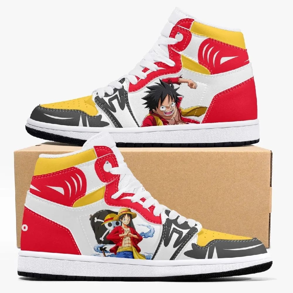 Inktee Store - One Piece Luffy Custom Air Jordans Shoes Image