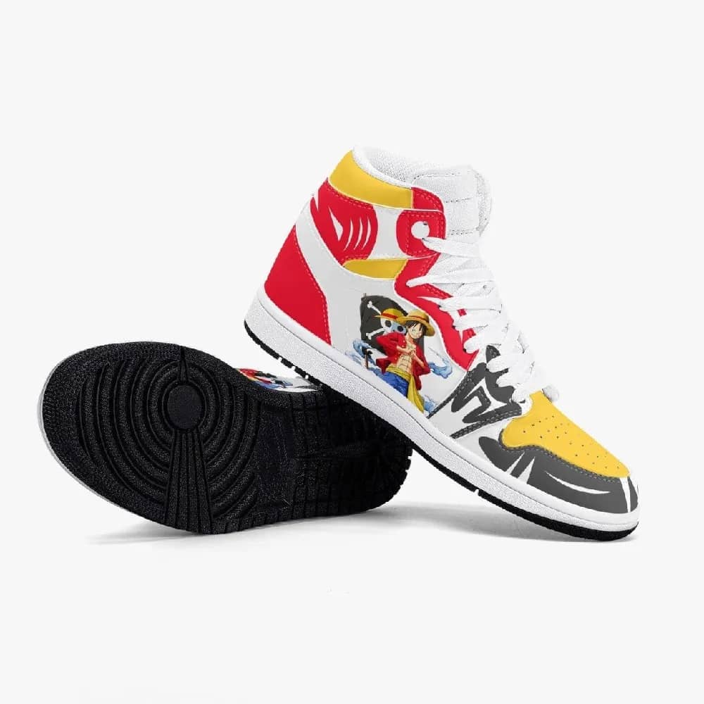 Inktee Store - One Piece Luffy Custom Air Jordans Shoes Image