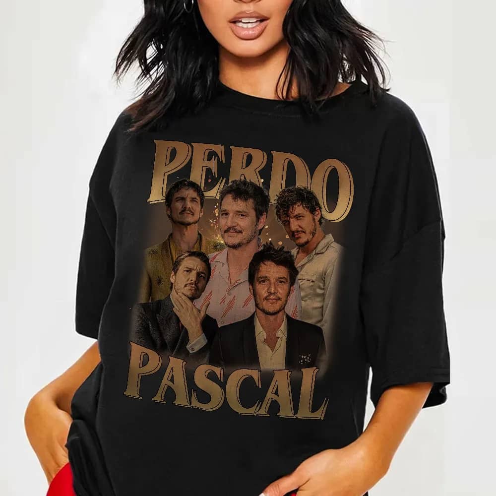 Inktee Store - Pedro Pascal Shirt - Actor Pedro Pascal Shirt Retro 90S - Javier Pe - Narco Pedro Pascal Fans Gift - Pedro Pascal Tribute Celebrity Shirt Image