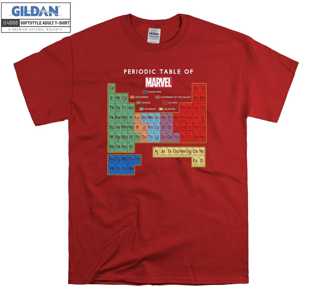 Inktee Store - Periodic Table Of Marvel T-Shirt Image