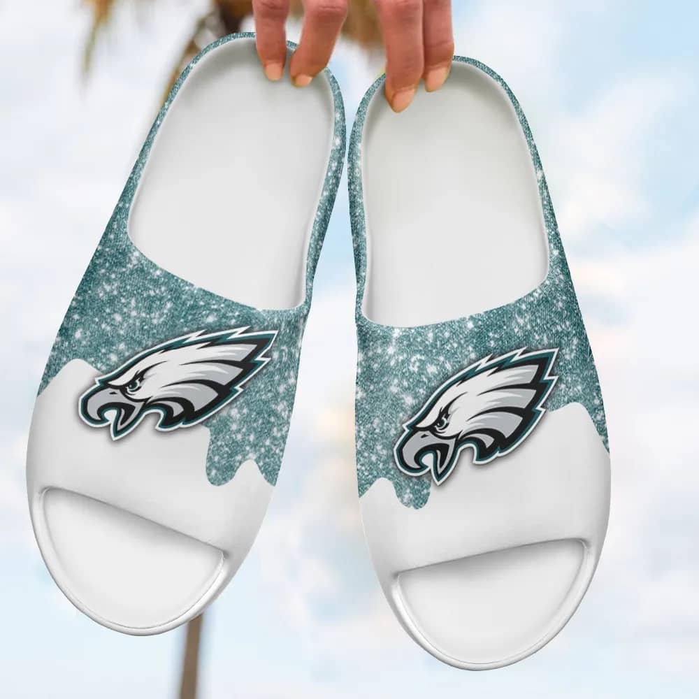 Inktee Store - Philadelphia Eagles Yeezy Slippers Shoes Image