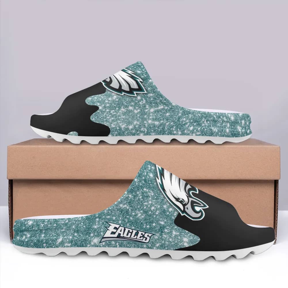 Inktee Store - Philadelphia Eagles Yeezy Slippers Shoes Image