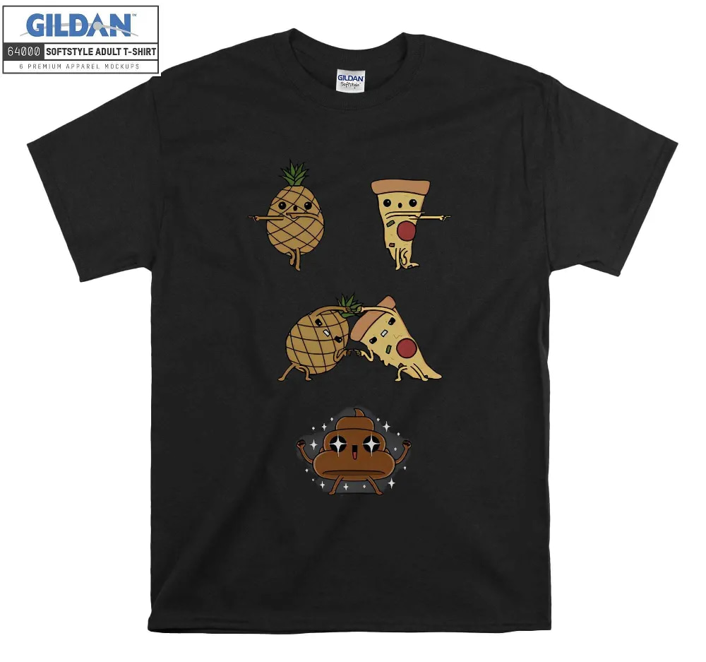 Inktee Store - Pizza Pineapple Poo Funny T-Shirt Image