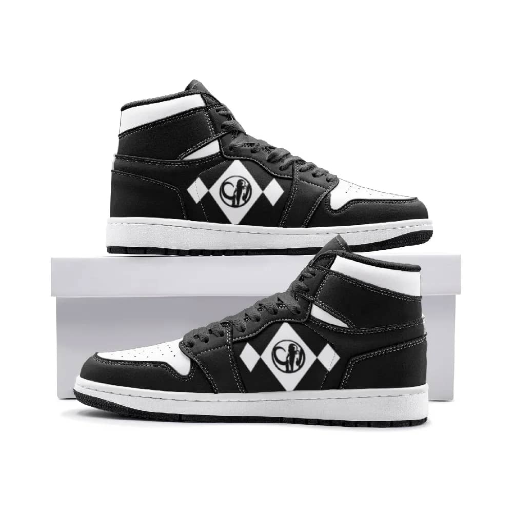 Inktee Store - Power Rangers Black Custom Air Jordans Shoes Image