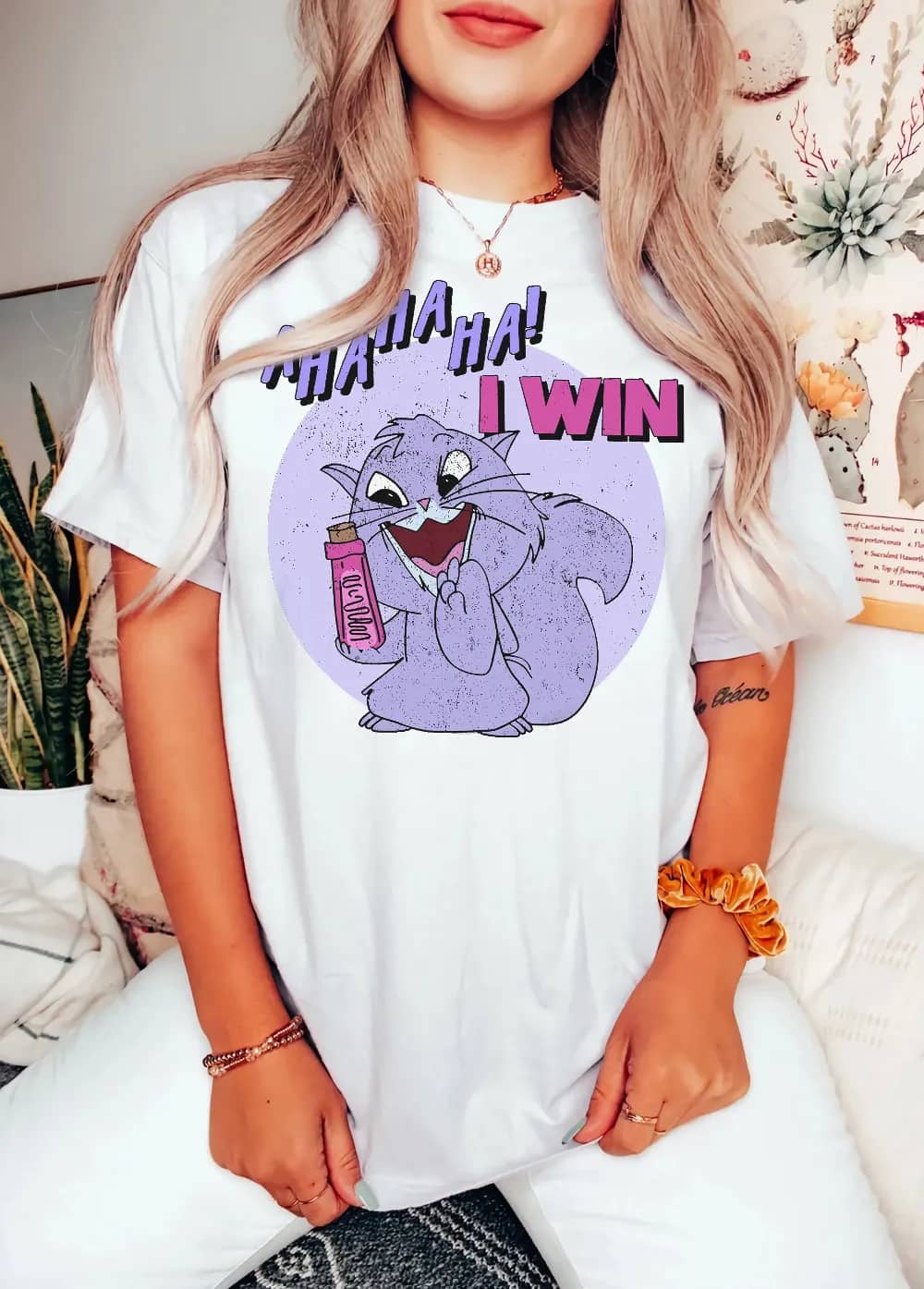 Inktee Store - Retro 90S Emperor'S New Groove Yzma Cat Ahaha I Win Comfort Colors Shirt - Disney Family Vacation - Disneyworld Shirts - Disneyland Vacation Image