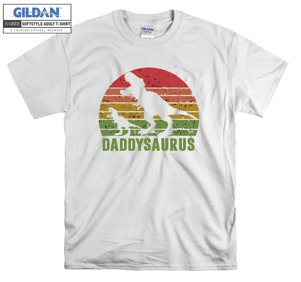 Inktee Store - Retro Daddysaurus T-Rex Dino Fun Fathers Day -Shirt Image
