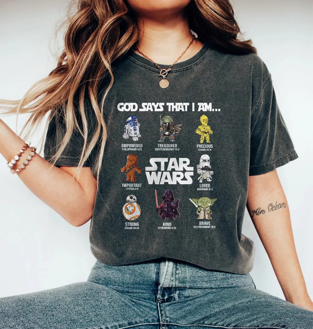 Inktee Store - Retro Star Wars Comfort Colors Shirt - Vintage Star Wars Characters Shirt - Disney Star Wars Shirt - Disneyworld Shirt - Disney Family Shirts Image