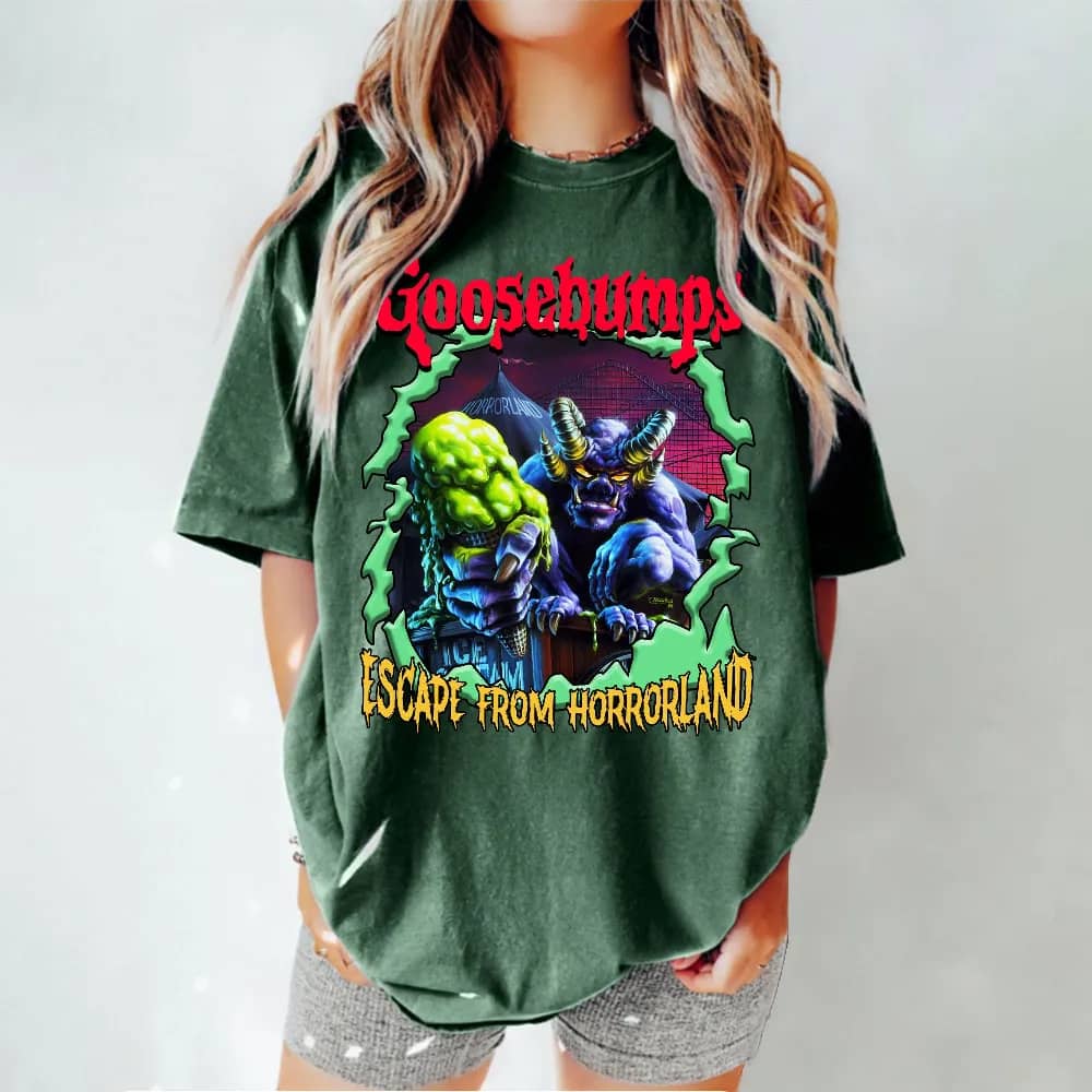 Inktee Store - R.l.stine Goosebumps Comfort Colors Shirt - Horrorland Shirt - Halloween Shirt - Halloween Costumes - Halloween Party Tee - Nightmare Shirt Image