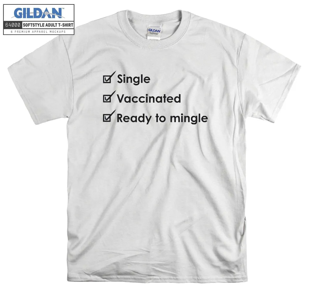 Inktee Store - Single Vaccinated Ready To Mingle Tee Top Funny T-Shirt Image