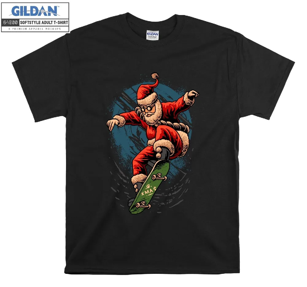 Inktee Store - Skateboard Santa Claus T-Shirt Image