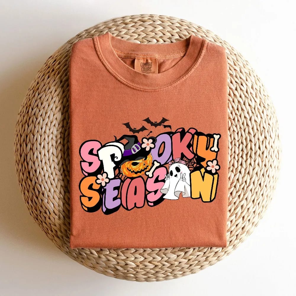 Inktee Store - Spooky Season Comfort Colors Shirt - Spooky Season Sweatshirt - Halloween Costume - Cute Halloween Shirt - Trick Or Treat - Women Halloween Shirt Image