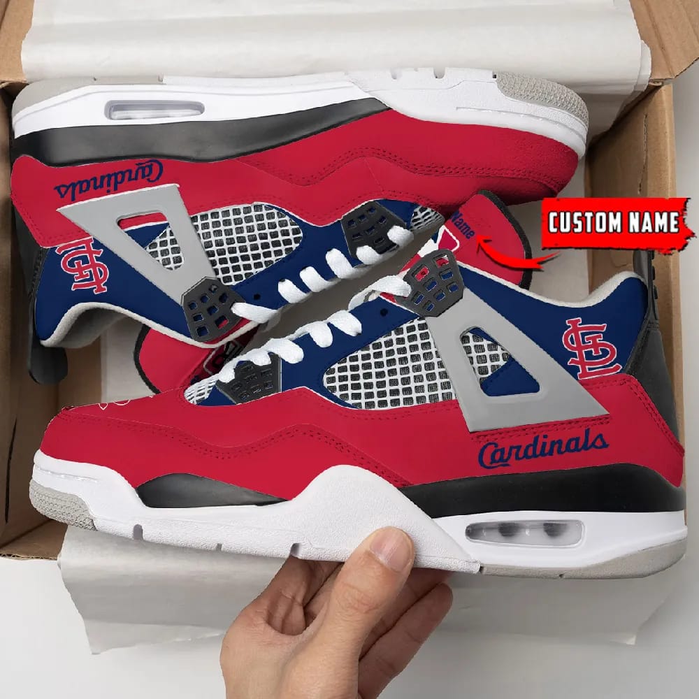 Inktee Store - St Louis Cardinals Personalized Air Jordan 4 Sneaker Image