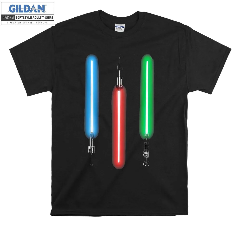 Inktee Store - Star Wars Lightsaber Line-Up Photoreal Graphic T-Shirt Image