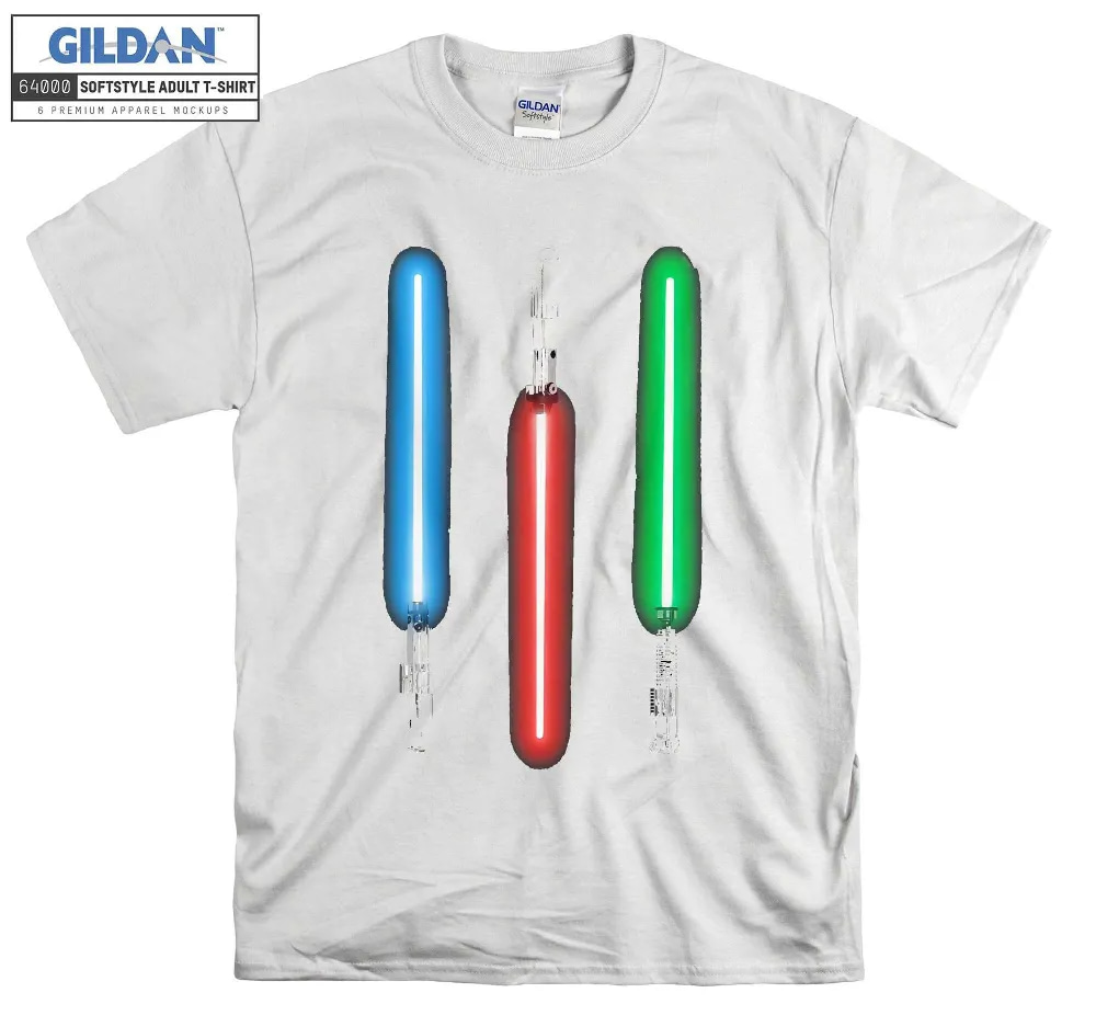 Inktee Store - Star Wars Lightsaber Line-Up Photoreal Graphic T-Shirt Image