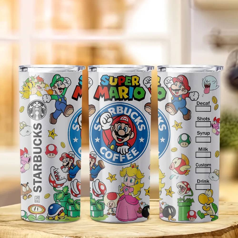 Inktee Store - Super Mario Custom 20Oz Tumbler - Custom Tumbler Gift For Him Or Her Image