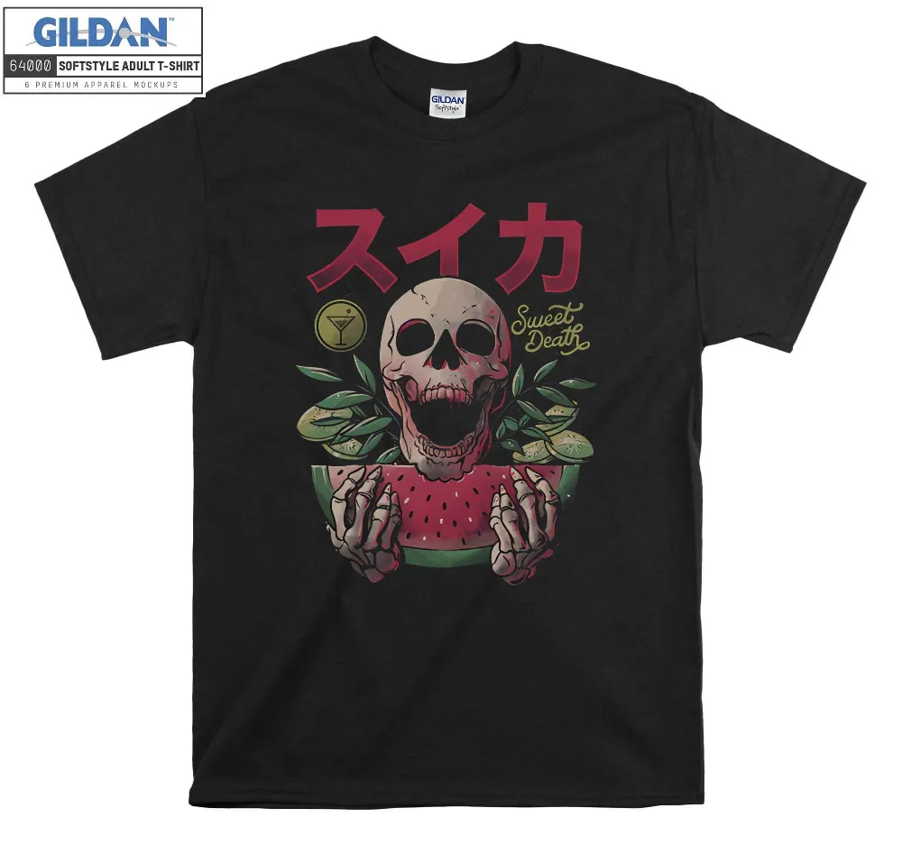 Inktee Store - Sweet Death Watermelon Skull T-Shirt Image