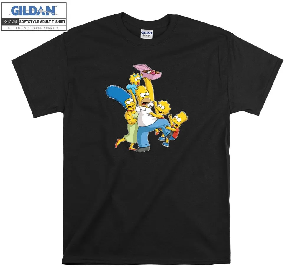 Inktee Store - The Simpsons Family Donut T-Shirt Image