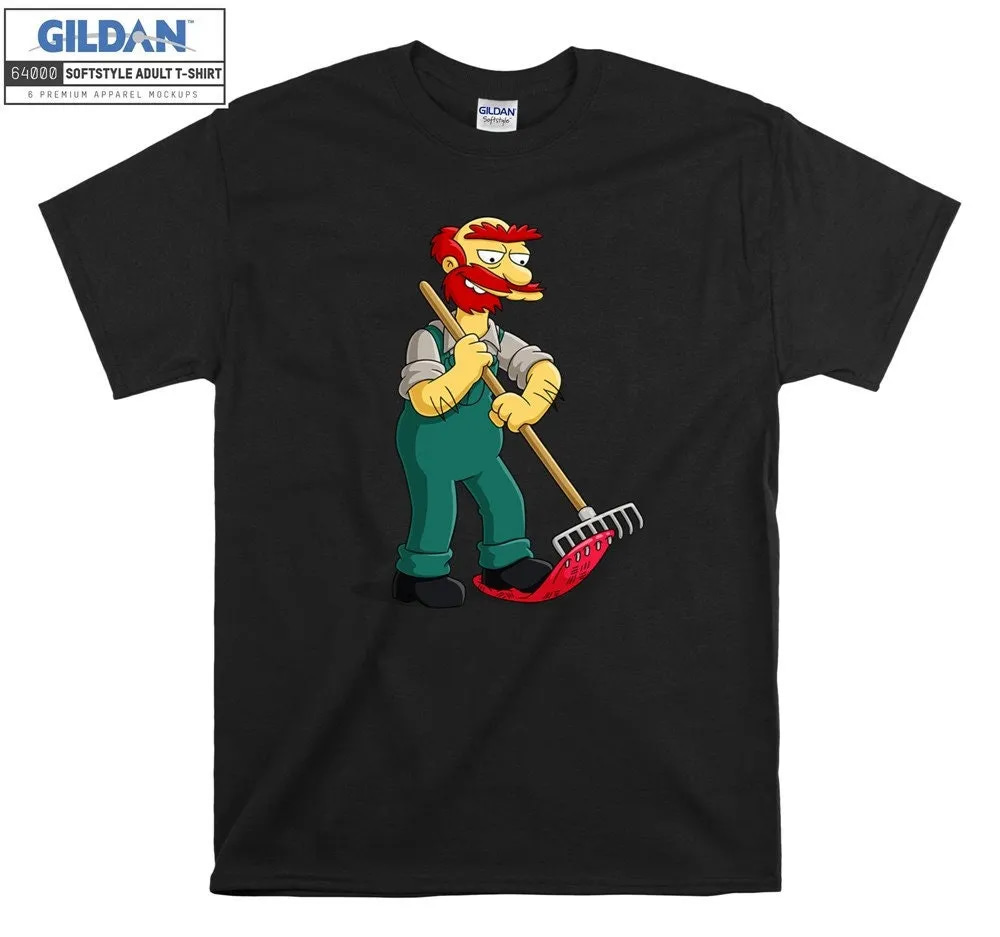 Inktee Store - The Simpsons Groundskeeper Willie Harrow T-Shirt Image