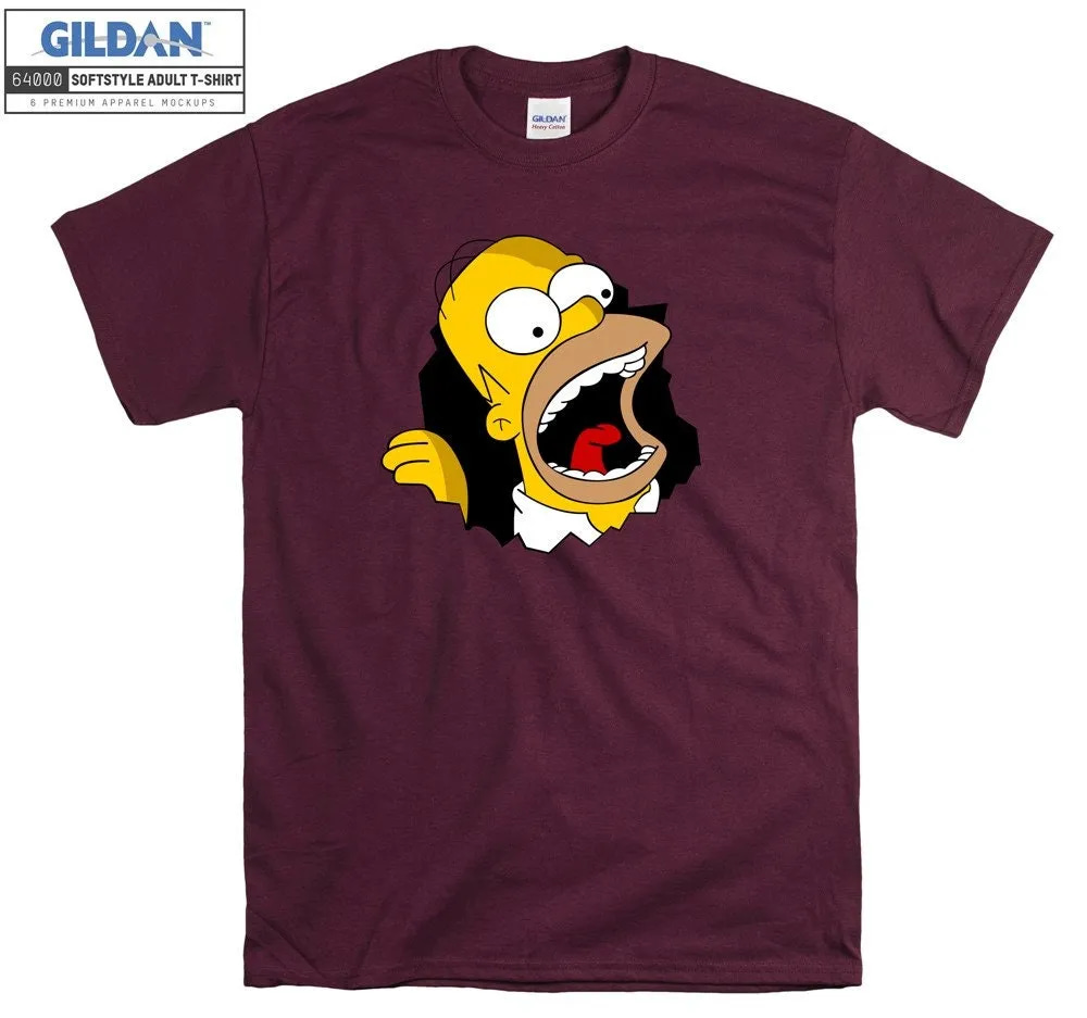 Inktee Store - The Simpsons Homer Simpson Scream Crazy T-Shirt Image
