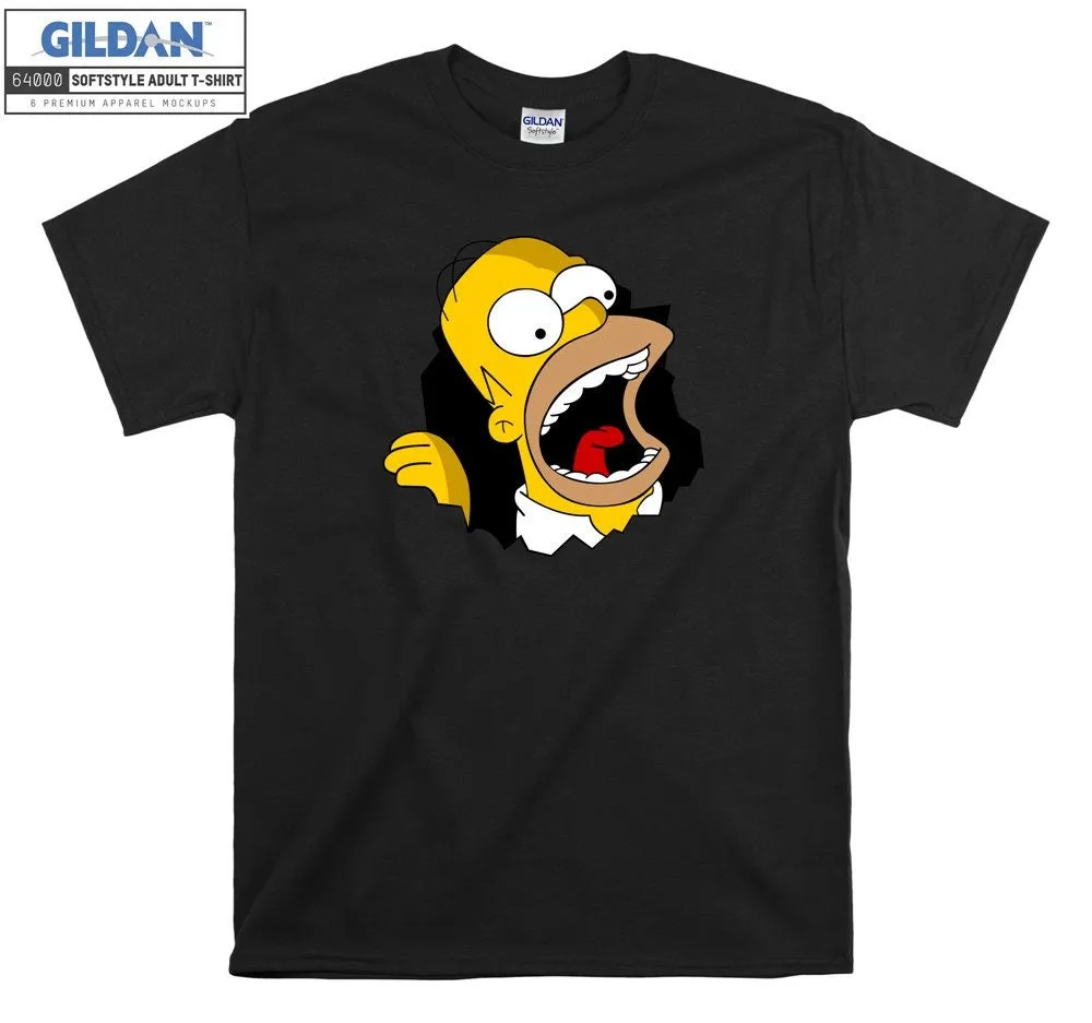 Inktee Store - The Simpsons Homer Simpson Scream Crazy T-Shirt Image