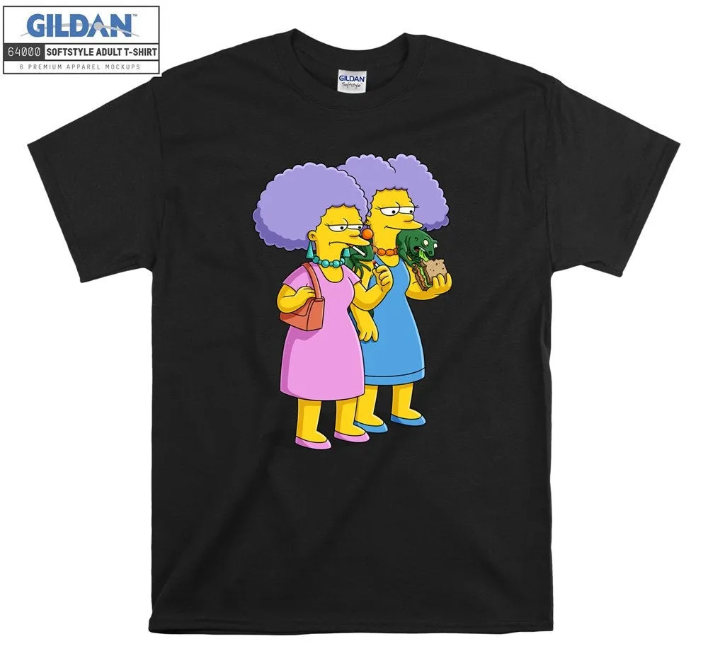 Inktee Store - The Simpsons Patty And Selma Bouiver Eat T-Shirt Image